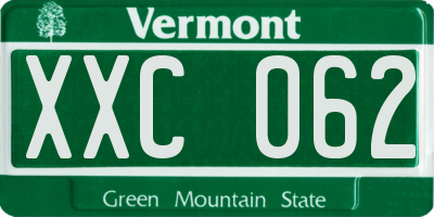 VT license plate XXC062