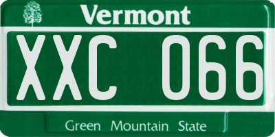 VT license plate XXC066