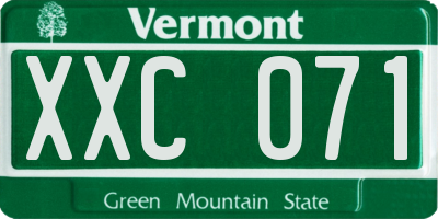 VT license plate XXC071