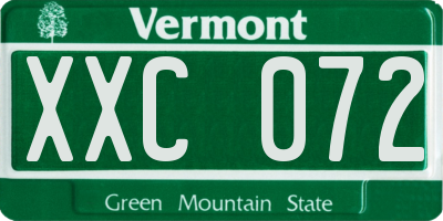VT license plate XXC072