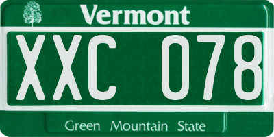 VT license plate XXC078