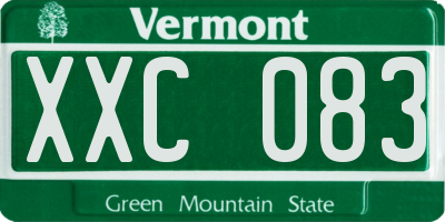 VT license plate XXC083