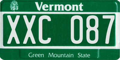 VT license plate XXC087