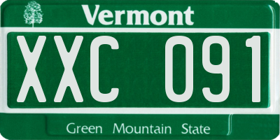 VT license plate XXC091