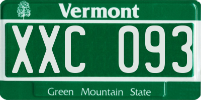 VT license plate XXC093