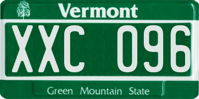 VT license plate XXC096