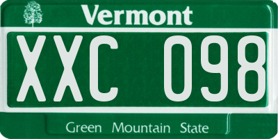 VT license plate XXC098