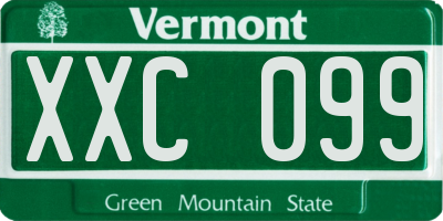VT license plate XXC099