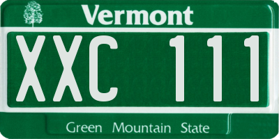 VT license plate XXC111