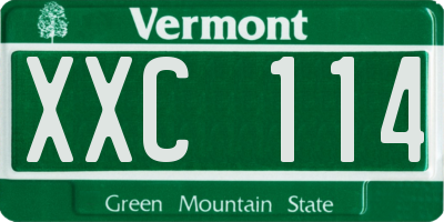 VT license plate XXC114