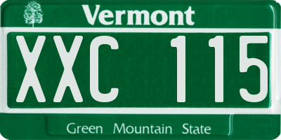 VT license plate XXC115