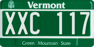 VT license plate XXC117