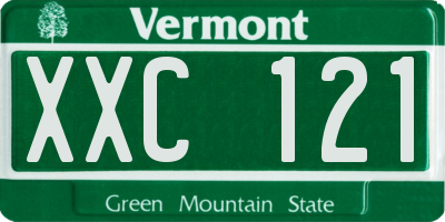 VT license plate XXC121