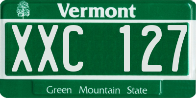 VT license plate XXC127