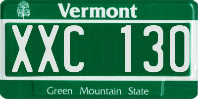 VT license plate XXC130