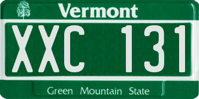 VT license plate XXC131