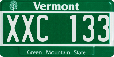 VT license plate XXC133