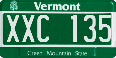 VT license plate XXC135