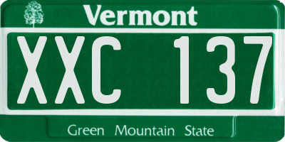 VT license plate XXC137