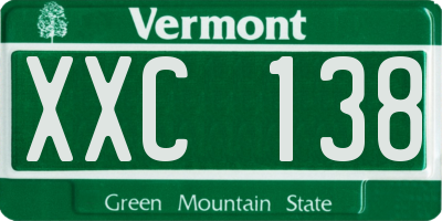 VT license plate XXC138