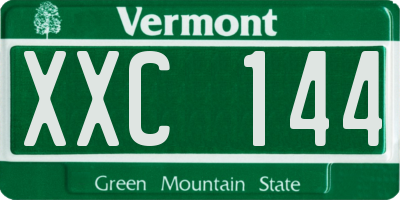 VT license plate XXC144