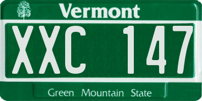 VT license plate XXC147