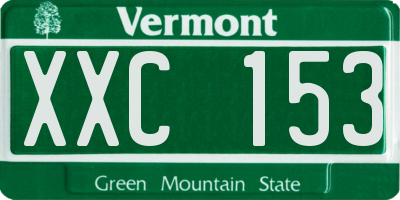 VT license plate XXC153