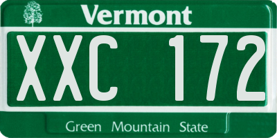 VT license plate XXC172