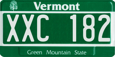 VT license plate XXC182