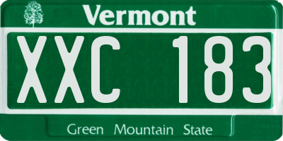 VT license plate XXC183