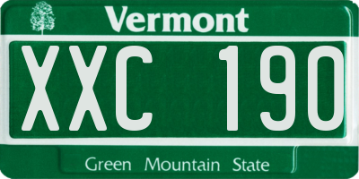 VT license plate XXC190