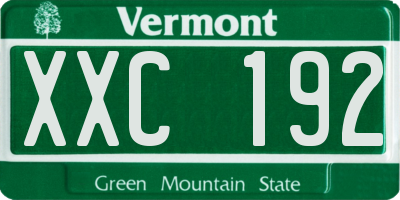VT license plate XXC192