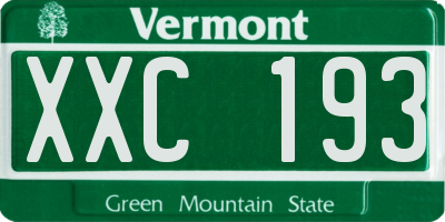 VT license plate XXC193