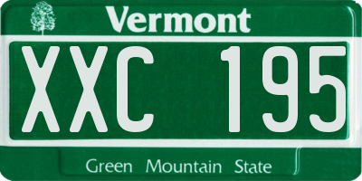VT license plate XXC195