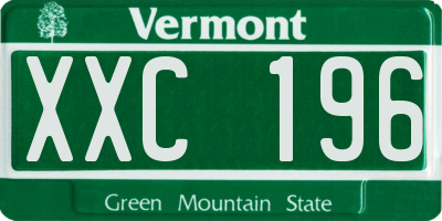 VT license plate XXC196