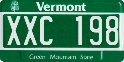 VT license plate XXC198