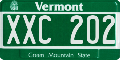 VT license plate XXC202