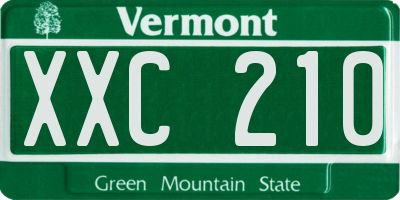 VT license plate XXC210