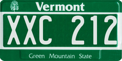 VT license plate XXC212