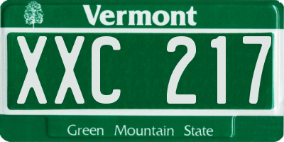 VT license plate XXC217