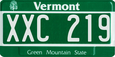 VT license plate XXC219