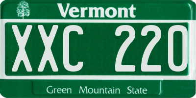VT license plate XXC220