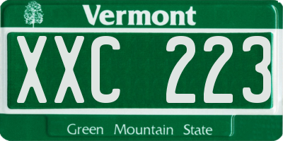 VT license plate XXC223