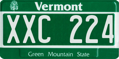VT license plate XXC224