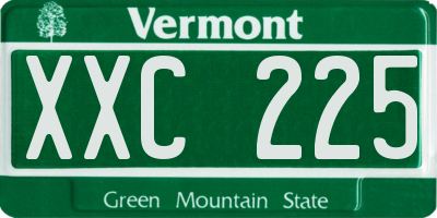 VT license plate XXC225