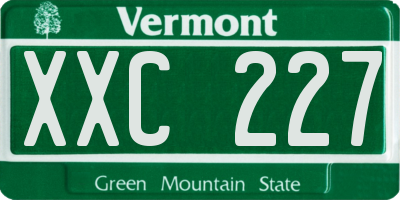 VT license plate XXC227