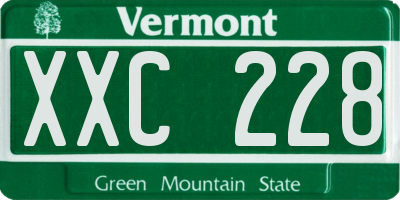 VT license plate XXC228