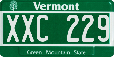 VT license plate XXC229