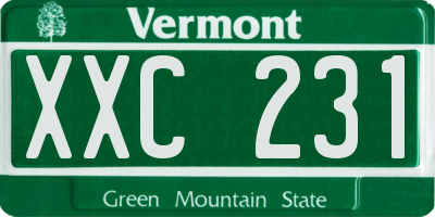 VT license plate XXC231