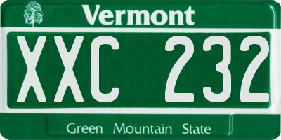 VT license plate XXC232